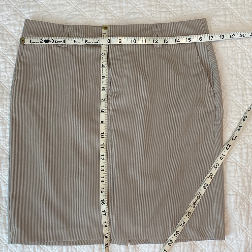 Classic Tan pinstriped skirt by apostrophe
